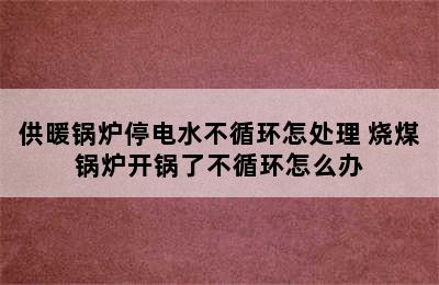 供暖锅炉停电水不循环怎处理 烧煤锅炉开锅了不循环怎么办